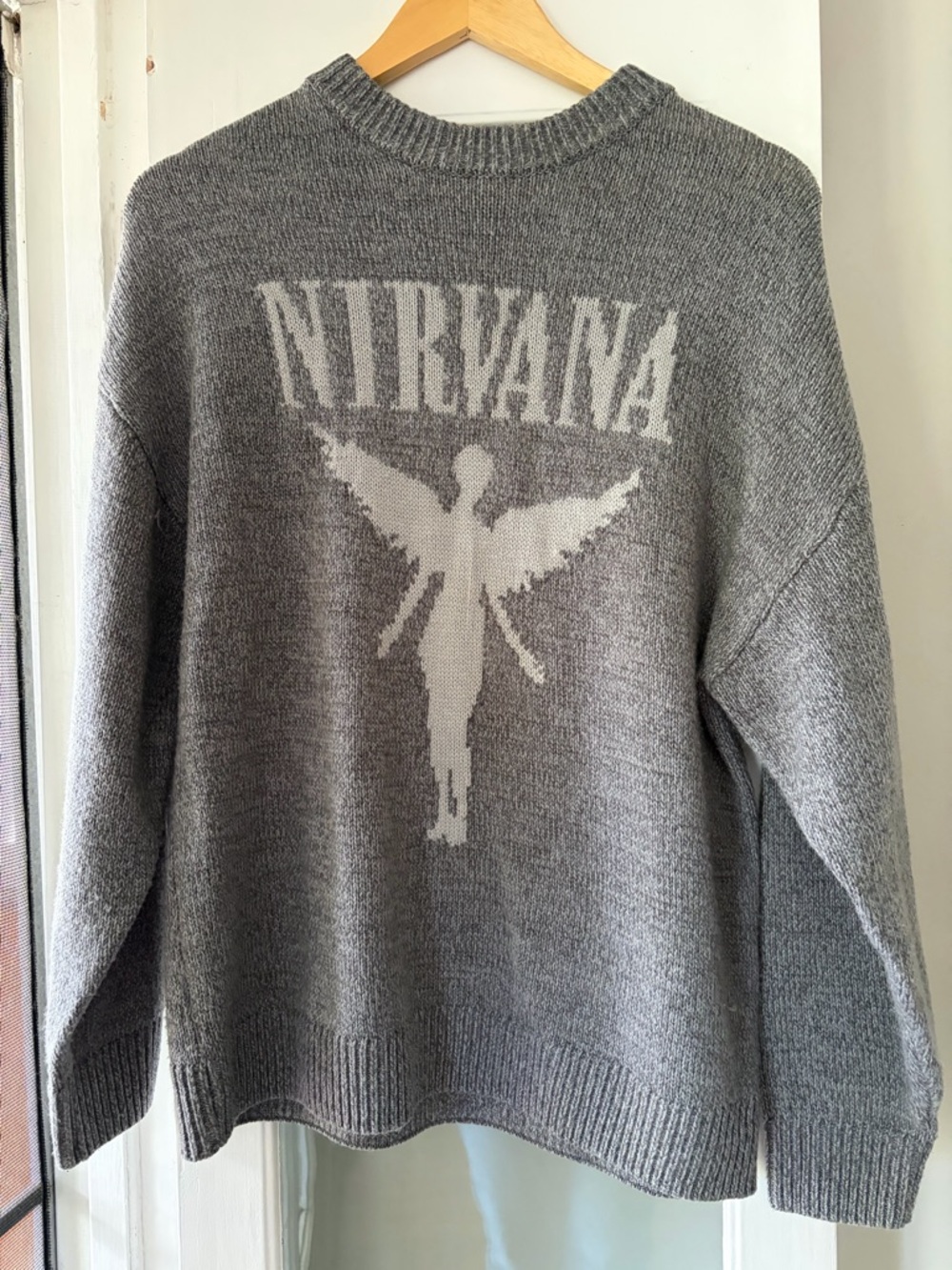 H&M Gray Crewneck Sweater with In Utero Album Cover Logo